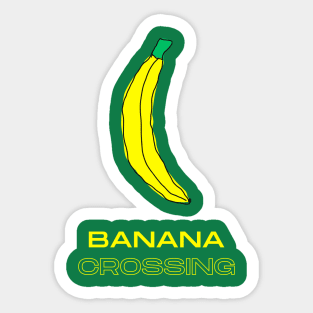 Banana Crossing, Funny T-Shirt, Funny Tee, Badly Drawn, Bad Drawing Sticker